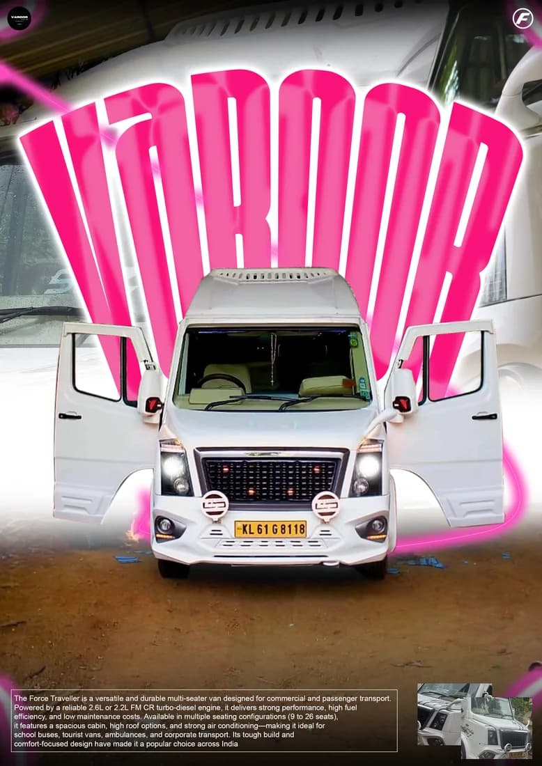 White Force Traveller with tall pink block VAROOR lettering.